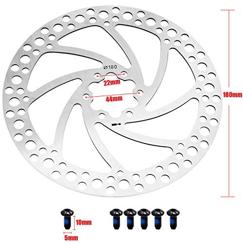 HSEAMALL 160 mm 180 mm 203 mm Bicicleta Bicicleta Freno Disco Disco Rotor de Bloqueo con Tornillos Tornillos de Acero Inoxidable para Bicicleta de Carretera, Bicicleta de montaña, MTB, BMX 2PCS