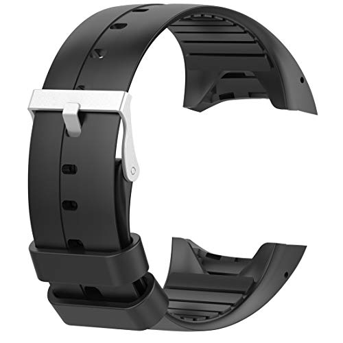 Huabao Correa de Reloj Compatible con Polar M400, Ajustable Pulsera Silicona Deportiva Band Repuesto Pulsera para Polar M400 (Negro)