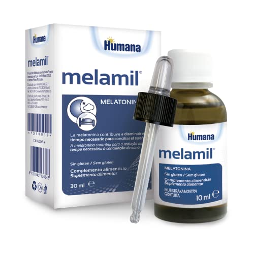Humana Melamil, Melatonina Al 99%, Ayuda A Conciliar El Sueño, Complemento Alimenticio En Gotas para Niños Y Adultos, 30 ml