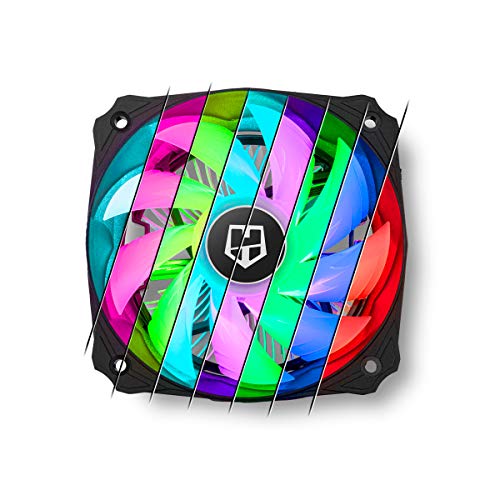 Hummer H-123 RGB- NXHUMMERH123RGB - Ventilador CPU RGB, compatible con AMD&Intel, ventilador 120mm, control inteligente PMW, color negro