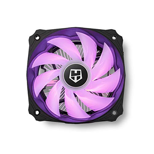 Hummer H-123 RGB- NXHUMMERH123RGB - Ventilador CPU RGB, compatible con AMD&Intel, ventilador 120mm, control inteligente PMW, color negro