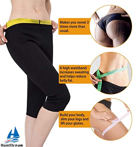 HuntDream Pantalones cortos de sauna para mujeres Pantalones cortos de sauna Hot Neoprene Body Shaper