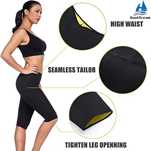 HuntDream Pantalones cortos de sauna para mujeres Pantalones cortos de sauna Hot Neoprene Body Shaper