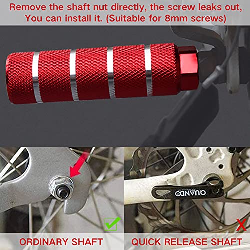 HUYIWEI Clavijas para Bicicleta Universal de Aleación de Aluminio para Bicicleta Pedales Traseros Pedales, BMX Stunt Pegs para BMX MTB Bicicleta de Carretera Bicicleta de Ciudad-2 Piezas