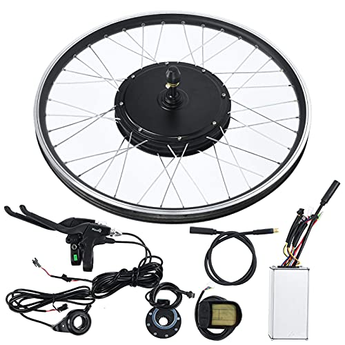 HYCy Ruedas de Moto 48V 500W 26 Pulgadas KT-LCD5 Instrumento de Pantalla Rueda Delantera o Trasera Kit de conversión de Motor de Bicicleta eléctrica (Precursor)