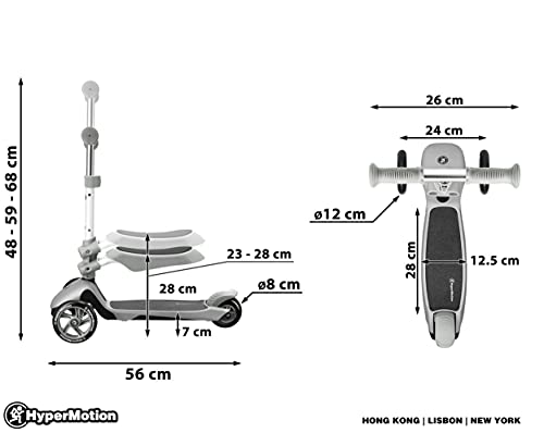 HyperMotion Draisienne Patinete Infantil 3 en 1 (Carga máxima 50 kg) | Globber Triciclo bebé evolutivo de + 1 año | Reposapies, Asiento Carga máxima 20 kg, Azul