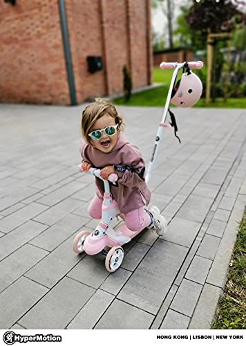 HyperMotion Draisienne - Patinete infantil de 1 a 5 años Globber Triciclo para bebé evolutivo modular 5 en 1 | empujador ajustable, reposapiés, asiento y manillar ajustable, color rosa