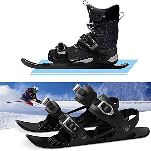 HYQW Mini Patines De Esquí Cortos, Invierno Ajustable Snowskates Skis Skis SkiBlades SkiBaroards, Patines para Snow Outdoor Ski Boots,Green-Adults 35_48 EU