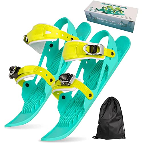 HYQW Mini Patines De Esquí Cortos, Invierno Ajustable Snowskates Skis Skis SkiBlades SkiBaroards, Patines para Snow Outdoor Ski Boots,Green-Adults 35_48 EU