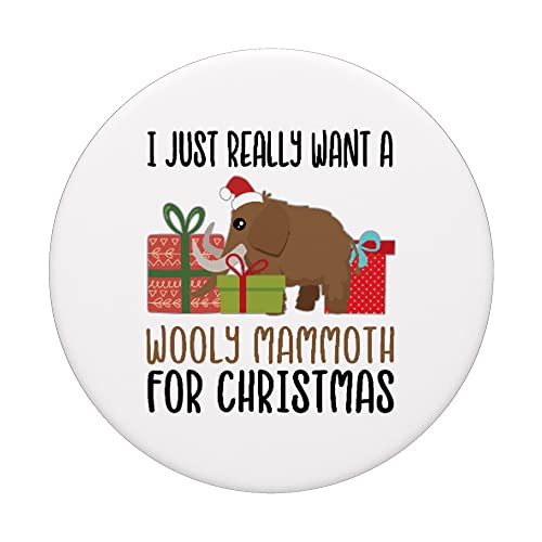 I Really Want a Wooly Mammoth For Christmas PopSockets PopGrip Intercambiable