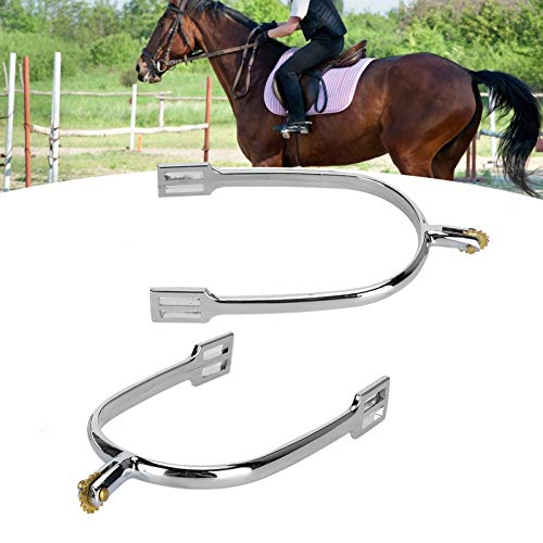 Ichiias Espuelas de Caballo inglés, espuela de Caballo a Prueba de Herrumbre de aleación de Zinc, Rowel de Cobre Giratorio Unisex de Alta dureza para Entrenamiento de Caballos de competición