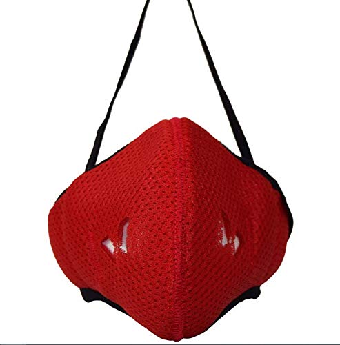 IDAWEN Sport Fashion Mascarilla Deportiva IDAWENMASK 2.0 - con Filtro de Nanofibras del CSIC - Máscara de Deporte de Cierre con Velcro - Mascarilla Lavable - Color Rojo - Talla XL