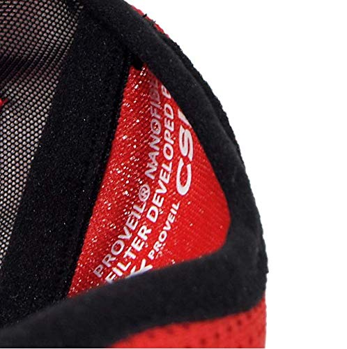 IDAWEN Sport Fashion Mascarilla Deportiva IDAWENMASK 2.0 - con Filtro de Nanofibras del CSIC - Máscara de Deporte de Cierre con Velcro - Mascarilla Lavable - Color Rojo - Talla XL