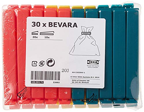 Ikea Bávara Cierre Horquillas, Multicolor, 16x12x3 cm, 30 Unidades