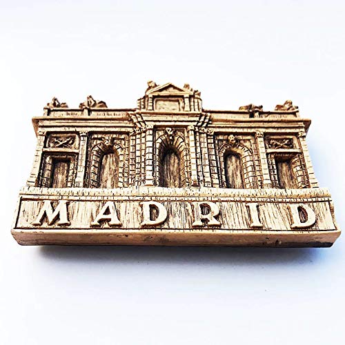 Imán de nevera 3D Porta Alcala de Madrid España, regalo de recuerdo, hecho a mano, decoración para el hogar y la cocina, colección de imanes para nevera
