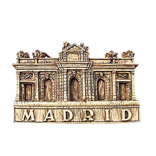 Imán de nevera 3D Porta Alcala de Madrid España, regalo de recuerdo, hecho a mano, decoración para el hogar y la cocina, colección de imanes para nevera