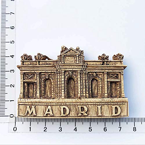 Imán de nevera 3D Porta Alcala de Madrid España, regalo de recuerdo, hecho a mano, decoración para el hogar y la cocina, colección de imanes para nevera