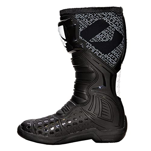 iMX Racing X-TWO Botas de moto Motocross Enduro Negro/Blanco Certificación CE Sujetadores de cuatro etapas Microfibra para un mejor manejo de las cubiertas de la motocicleta TPU y TPR