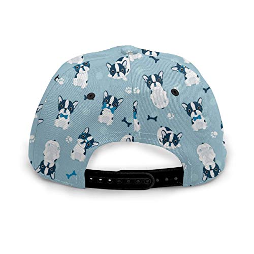 Inaayayi Gorra de béisbol con diseño de Bulldog francés, diseño de Pata, Color Azul