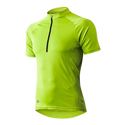 INBIKE Maillot Ciclismo Hombre Verano Transpirable Elástico Ropa Bicicleta MTB Camiseta Ciclismo Manga Corta 100% Poliéster(Verde,XL)