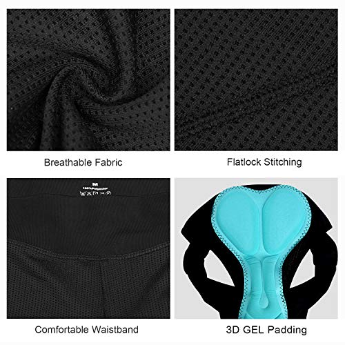 INBIKE Pantalones Cortos Calzoncillos Mujer Ciclismo para Bicicleta, Braguitas De MTB con 3D Acolchado De Gel para Bici Ciclista(Negro,s)