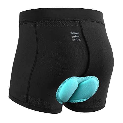 INBIKE Pantalones Cortos Calzoncillos Mujer Ciclismo para Bicicleta, Braguitas De MTB con 3D Acolchado De Gel para Bici Ciclista(Negro,s)