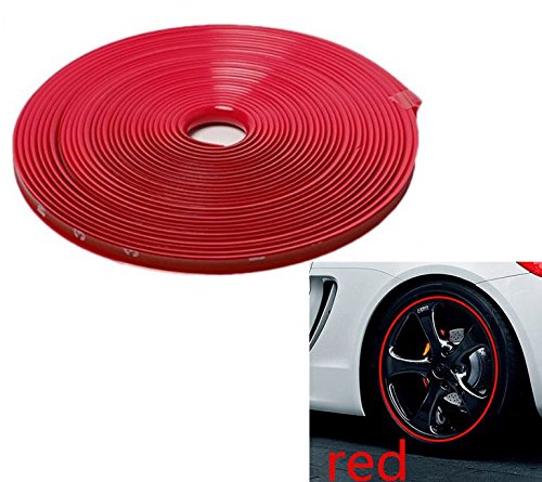 INION® 8 mm x 8 m – Rojo / Rojo Llanta de protección autoadhesiva de plástico protector tira tira de protección plástico adhesivo perfil para la protección de la llanta – sarachen.