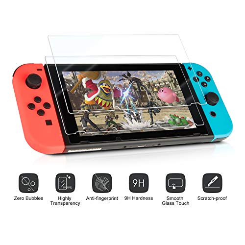 innoAura 11 en 1 Kit accesorios para NS Switch, con funda de transporte, Estuche De Juegos, funda de TPU, fundas para controles Joycon, tapas para Joystick y protector de pantalla