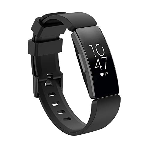 Inspire - 2 correas para reloj Inspire HR para mujeres y hombres, compatible con Fitbit Inspire 2 / Inspire HR / Inspire / ACE 2, correa de reloj de silicona suave para deporte fitness, Large,