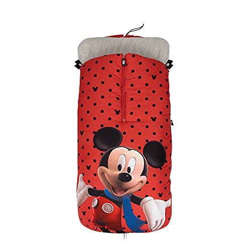 Interbaby Saco Universal para silla de paseo - Modelo: MICKEY TOPOS, Rojo