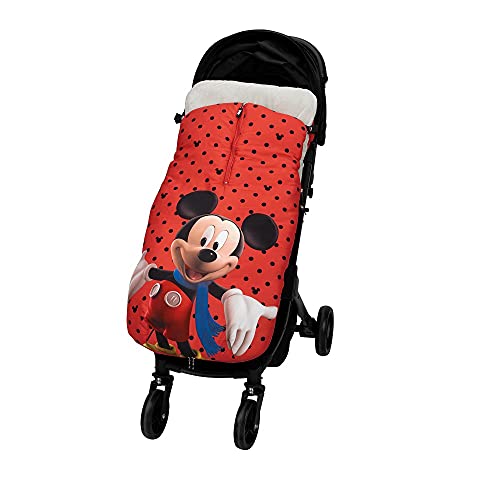 Interbaby Saco Universal para silla de paseo - Modelo: MICKEY TOPOS, Rojo