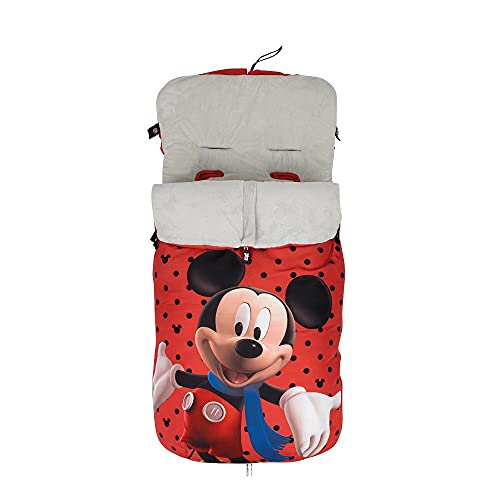 Interbaby Saco Universal para silla de paseo - Modelo: MICKEY TOPOS, Rojo