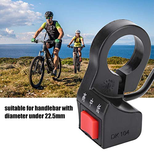 Interruptor basculante de bicicleta eléctrica, interruptor basculante de velocidad de bicicleta eléctrica negro PVC + manillar de scooter de plástico Interruptor basculante universal de tres velocidad