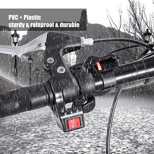 Interruptor basculante de bicicleta eléctrica, interruptor basculante de velocidad de bicicleta eléctrica negro PVC + manillar de scooter de plástico Interruptor basculante universal de tres velocidad