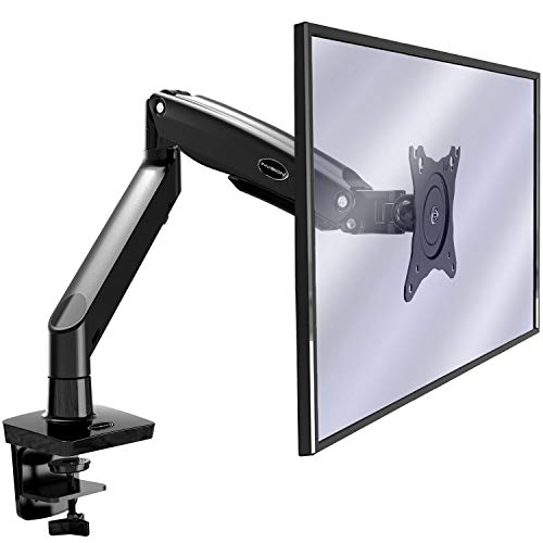 Invision Soporte Monitor de PC para Pantallas 22-35", Ergonómico Largo Brazo, Altura Ajustable (Alimentado por Gas) con Total Movimiento Inclinación y Giro VESA 75mm y 100mm Peso 3kg a 12kg (MX450)