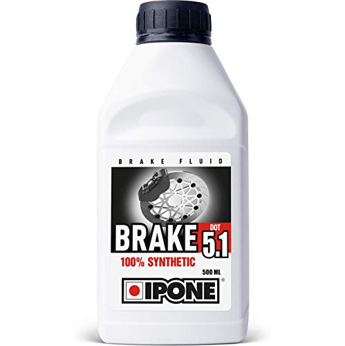 IPONE 800312 Líquido de Frenos y Embrague Moto - Brake Dot 5.1 - 100 % Sintético - Punto de ebullición seco 260 °C, 500 ml