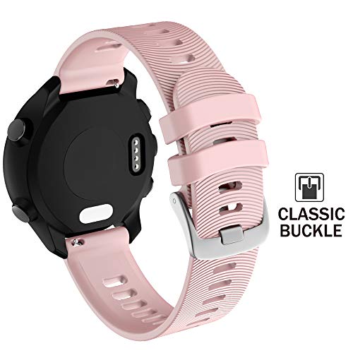 ISABAKE Correa de repuesto de silicona suave para Garmin Forerunner 245/245, 20 mm, cómoda pulsera para reloj Vivoactive HR/3 Music Forerunner 645 Music Garmin (rosa)