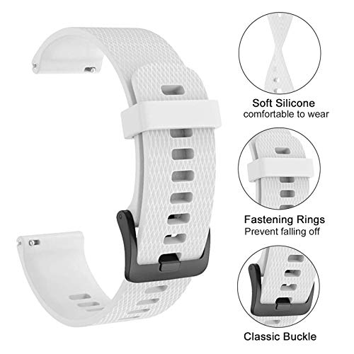 ISABAKE Correa para Garmin Vivoactive 3 / Vivoactive 3 Music/Vivomove/Vivomove HR - Reemplazo de Silicona Suave de 20 mm para el Reloj Garmin, Talla única para Todos (Blanco)