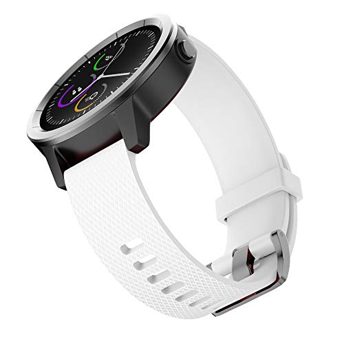 ISABAKE Correa para Garmin Vivoactive 3 / Vivoactive 3 Music/Vivomove/Vivomove HR - Reemplazo de Silicona Suave de 20 mm para el Reloj Garmin, Talla única para Todos (Blanco)