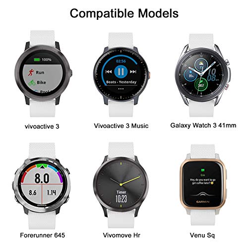 ISABAKE Correa para Garmin Vivoactive 3 / Vivoactive 3 Music/Vivomove/Vivomove HR - Reemplazo de Silicona Suave de 20 mm para el Reloj Garmin, Talla única para Todos (Blanco)