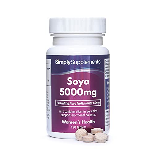 Isoflavonas de soja 5000mg - ¡Bote para 4 meses! - Apto para veganos - 120 Comprimidos - SimplySupplements