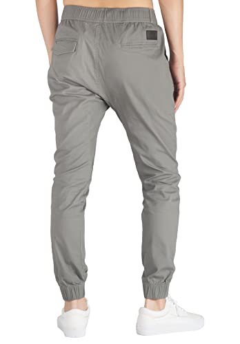ITALY MORN Jogging Pantalones Harem Hombre Jogger Chino Tapered Sport Workwear (L, Medio Gris)