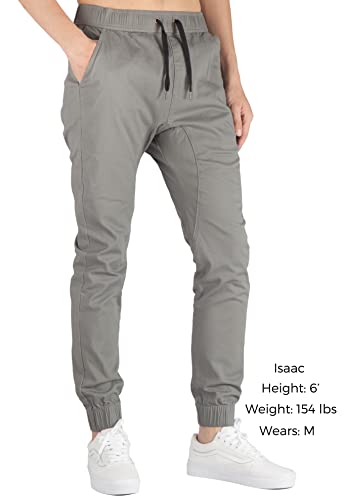 ITALY MORN Jogging Pantalones Harem Hombre Jogger Chino Tapered Sport Workwear (L, Medio Gris)