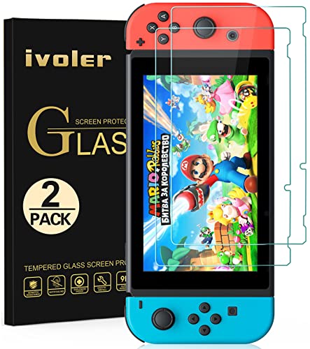 ivoler [2 Piezas] Protector de Pantalla para Nintendo Switch, Cristal Vidrio Templado Premium
