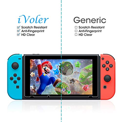 ivoler [2 Piezas] Protector de Pantalla para Nintendo Switch, Cristal Vidrio Templado Premium