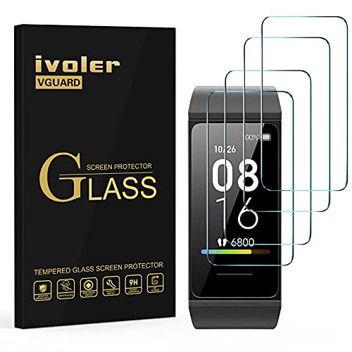 ivoler 4 Piezas Protector de Pantalla para Xiaomi Mi Smart Band 4C / Xiaomi Redmi Band, Cristal Vidrio Templado Premium para Xiaomi Mi Smart Band 4C / Xiaomi Redmi Band