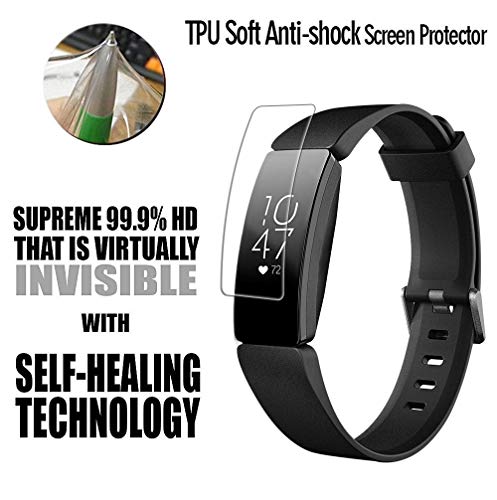 ivoler 6 Piezas Protector de Pantalla para Fitbit Inspire 2 / Samsung Galaxy Fit 2 / Fitbit Inspire/Inspire HR, [líquida Instalar] [Sin Burbujas] HD Transparente TPU Suave láminas Protectora