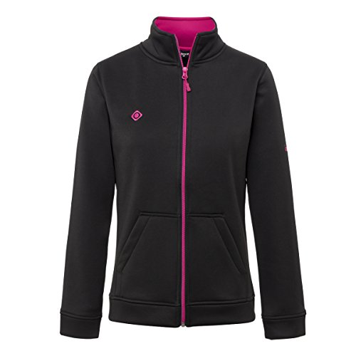 Izas Esla Sudadera con Cremallera, Mujer, Negro / Rosa Flúor, S