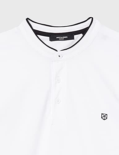 Jack & Jones Jprblastretch SS Mao-Polo, Blanco/Ajuste: Reg Fit, M para Hombre