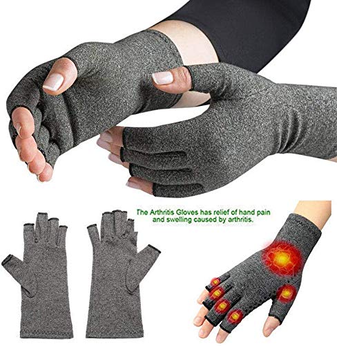 JADE KIT Guantes Anti-Artritis, Compresión Artritis Guantes sin Dedos Aliviar el Dolor para Osteoartritis, el Túnel Carpiano, la Tendinitis【S】